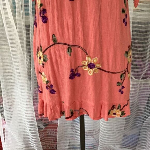LIV Los Angeles Anthropologie Embroidered Boho Mini Dress Women’s Medium - Picture 4 of 10